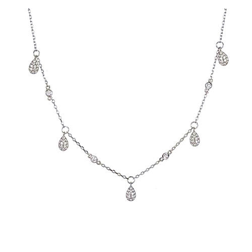 Multi water drop zircon choker necklace for women fashion jewelry wholesale 